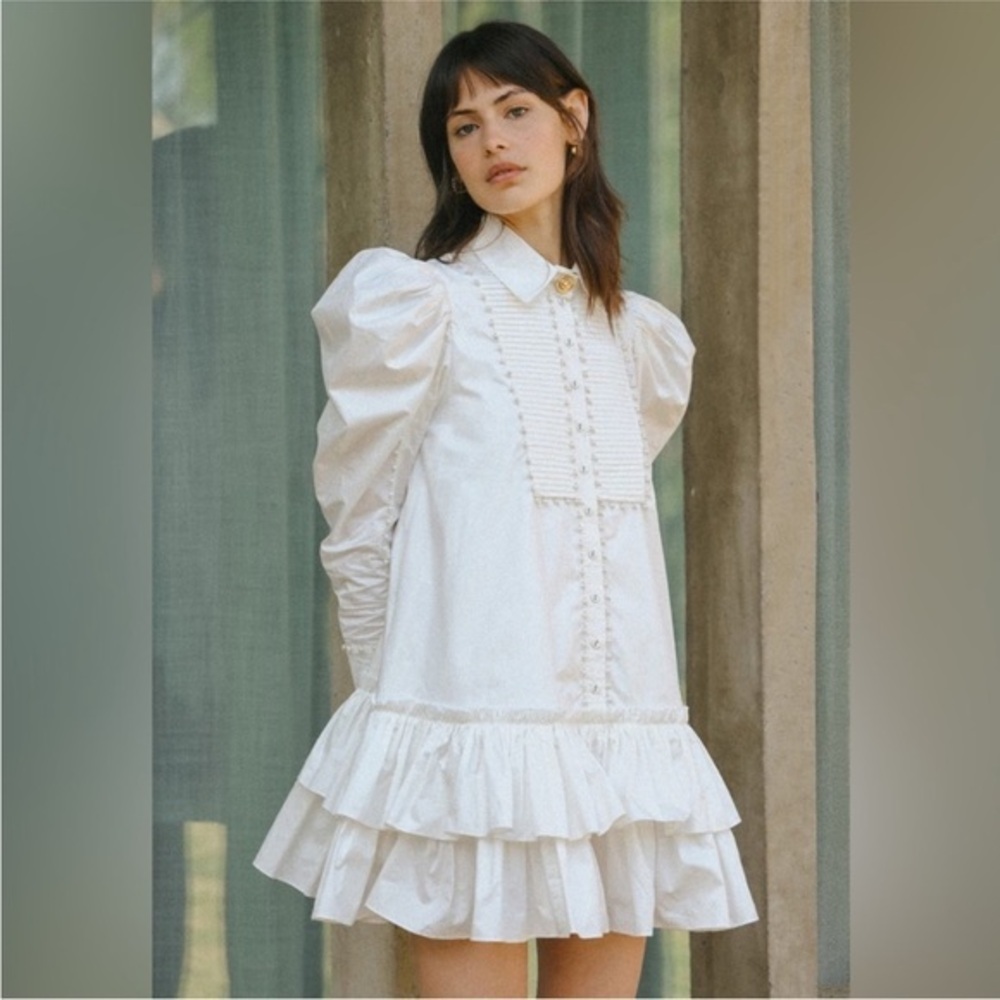 Aje Florence Pearl Trim Mini Dress - NWT - AU 16 (US 12)